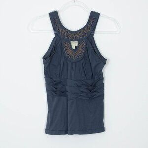 Anthropologie‎ Deletta Jeweled Embellished Sleeveless Tank Top Blouse Womens XS